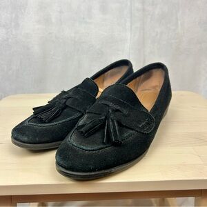 BASS Flex Step Noelle Suede‎ Tassel Loafer Black Women's 9 Classic Preppy Office